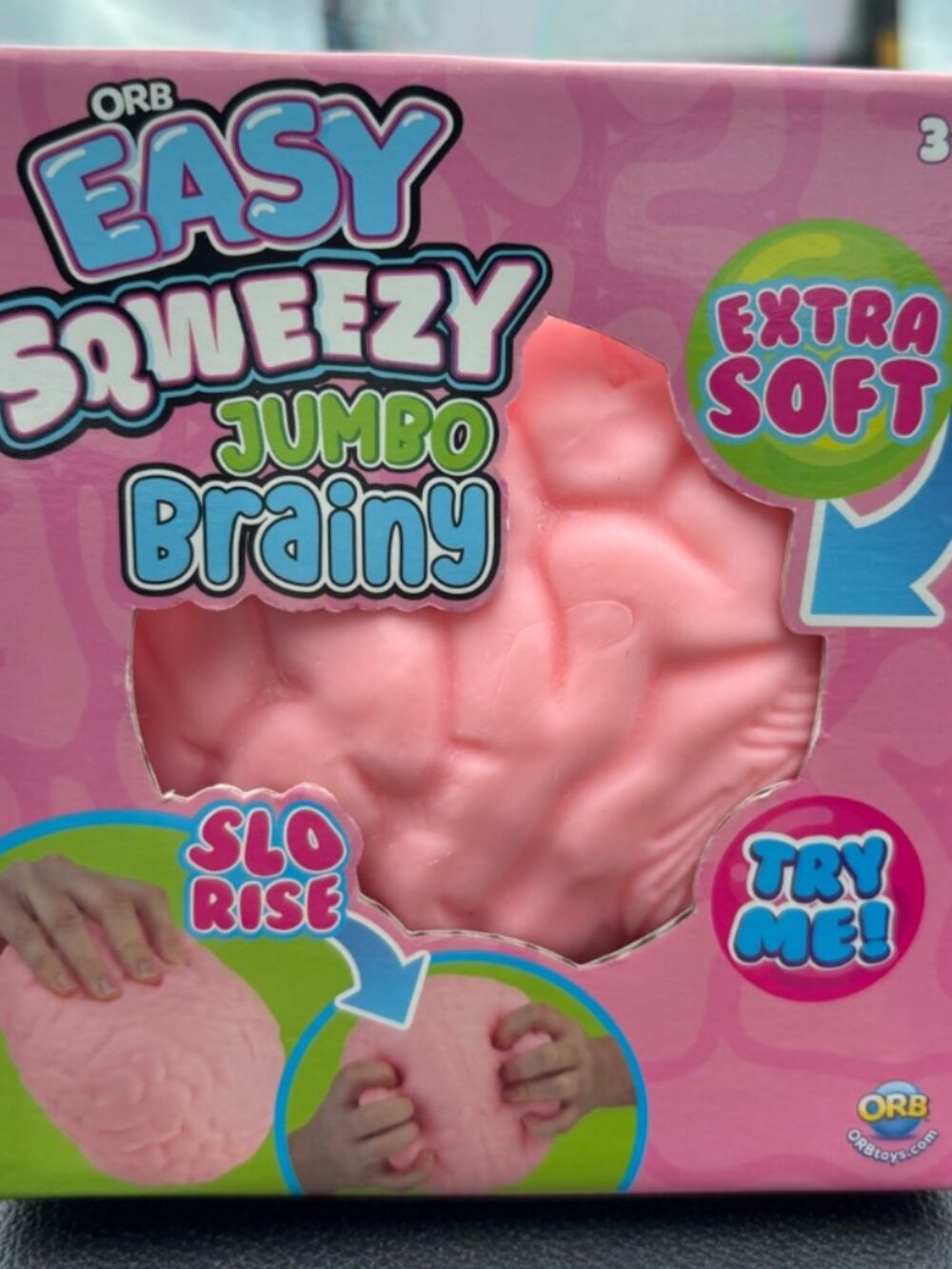 ORB - Easy Sqweezy Jumbo Brainy (Brain)- Squishy- NEW IN BOX
